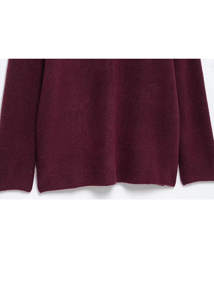 Wine red ISOLVIA™ V-neck cardigan