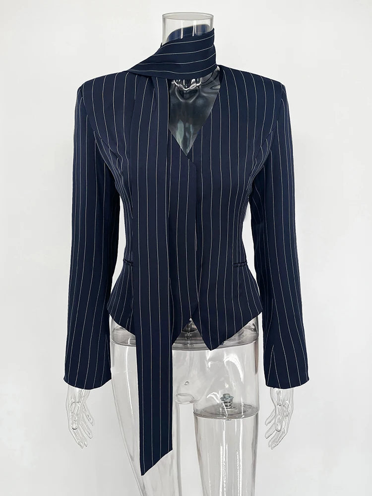 CORVYREL™ V-Neck Cardigan with Long Ribbon
