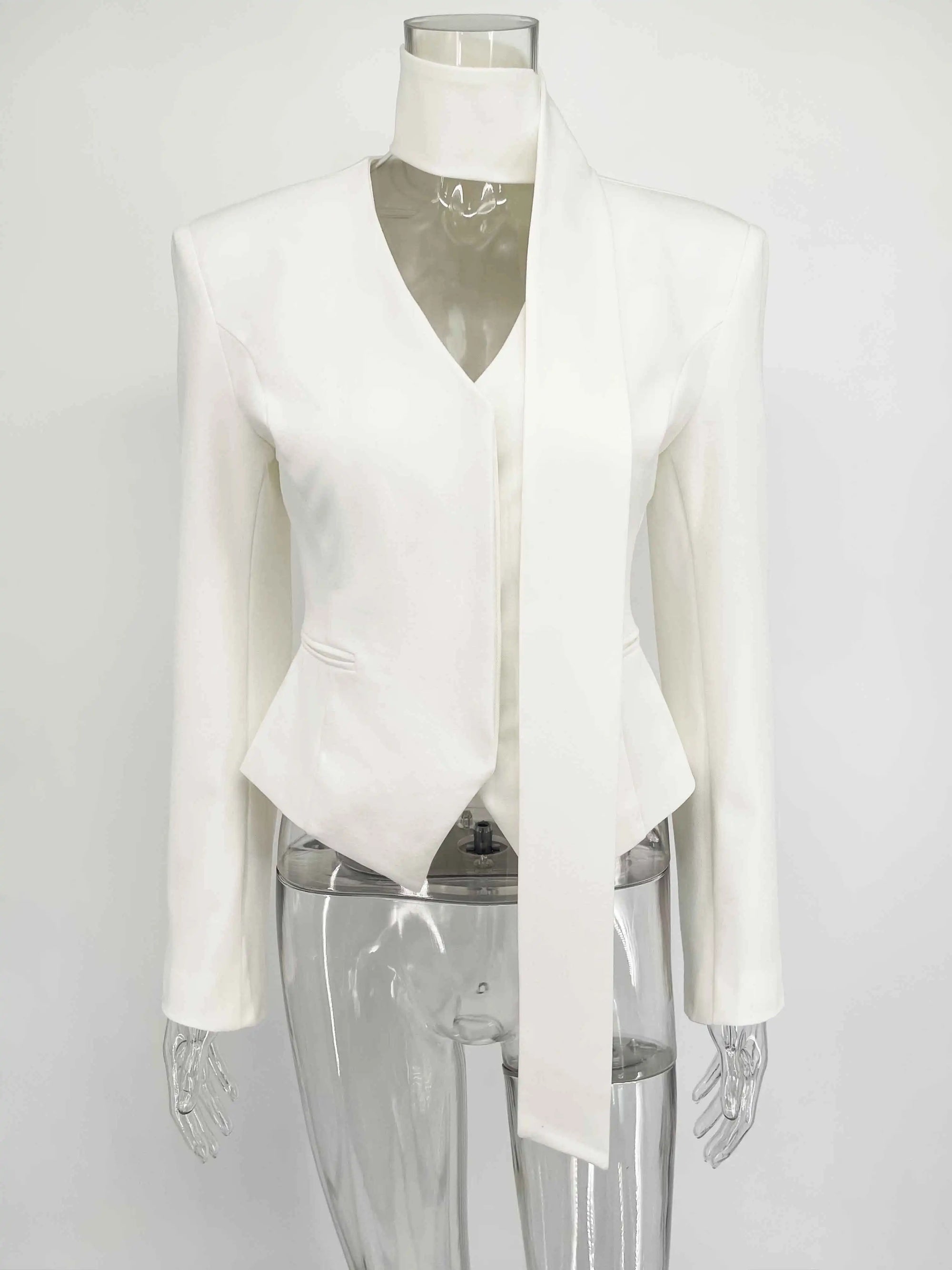 CORVYREL™ V-Neck Cardigan with Long Ribbon