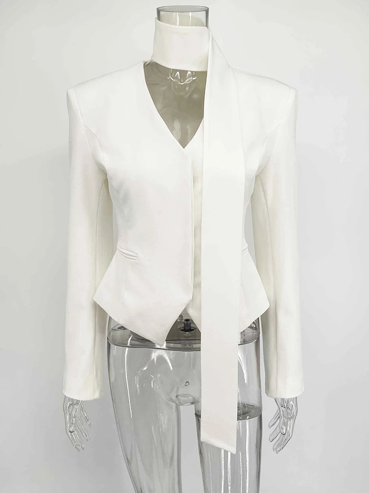 CORVYREL™ V-Neck Cardigan with Long Ribbon