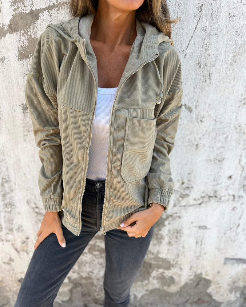 CALVORIN™ Corduroy Zip-Up Hooded Jacket - ARLUVI