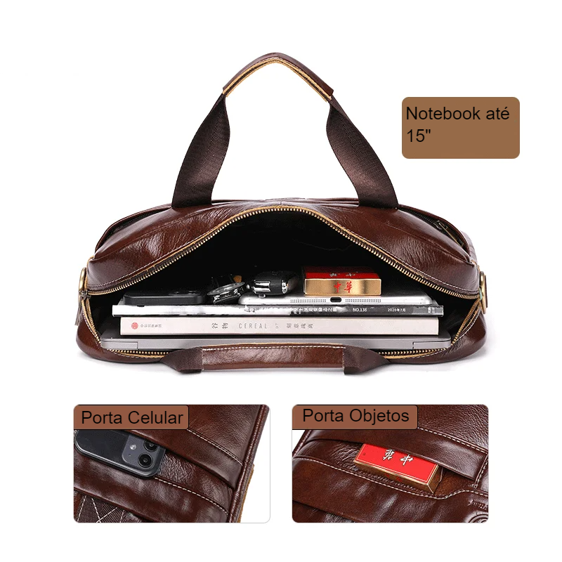 Bull STROVAN™ 15” Leather Executive Briefcase - ARLUVI