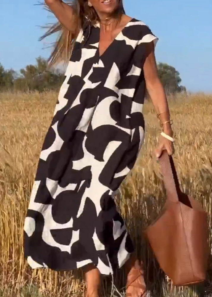 TREVALYN™ Printed V-Neck Dress - ARLUVI