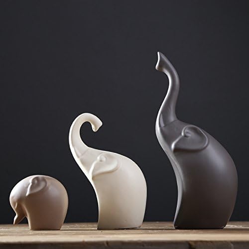 Ceramic Elephant Figurine Trio - ARLUVI