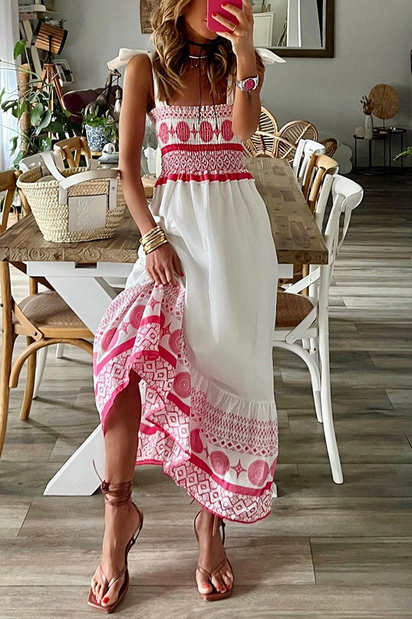 MIRAVYN™ Square Neck Spaghetti Strap Dress with Tie - ARLUVI