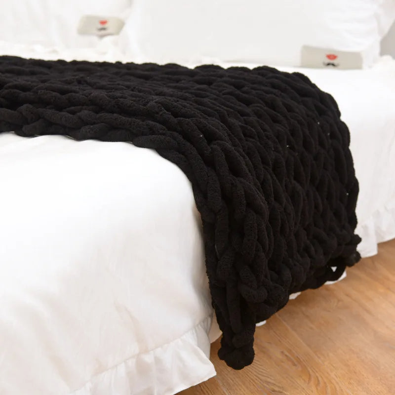 Handmade Chunky Knit Blanket - ARLUVI