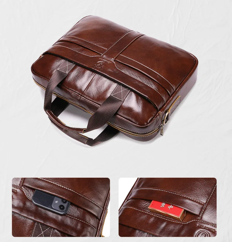 Bull STROVAN™ 15” Leather Executive Briefcase - ARLUVI