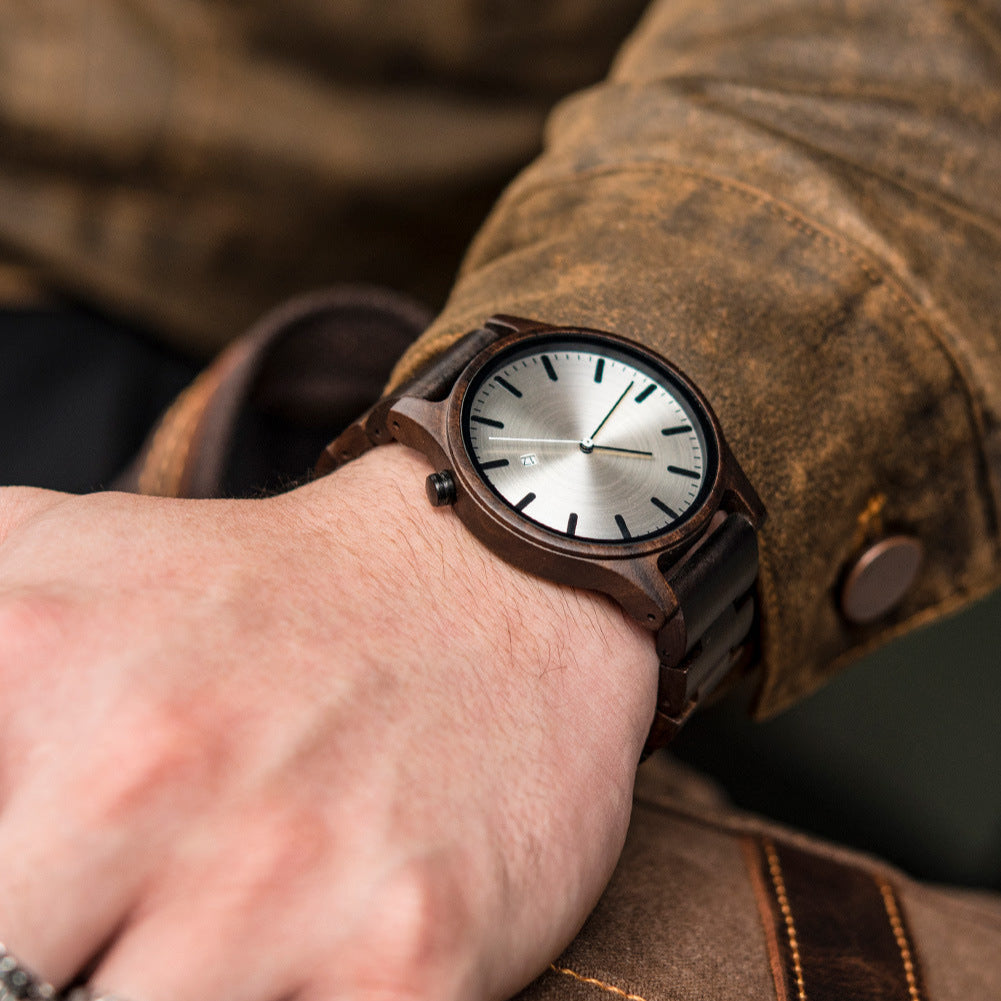 Elias Walnut Wood Quartz Watch - ARLUVI