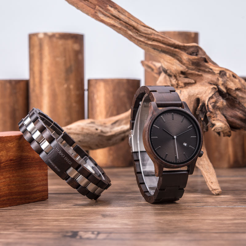 Elias Walnut Wood Quartz Watch - ARLUVI
