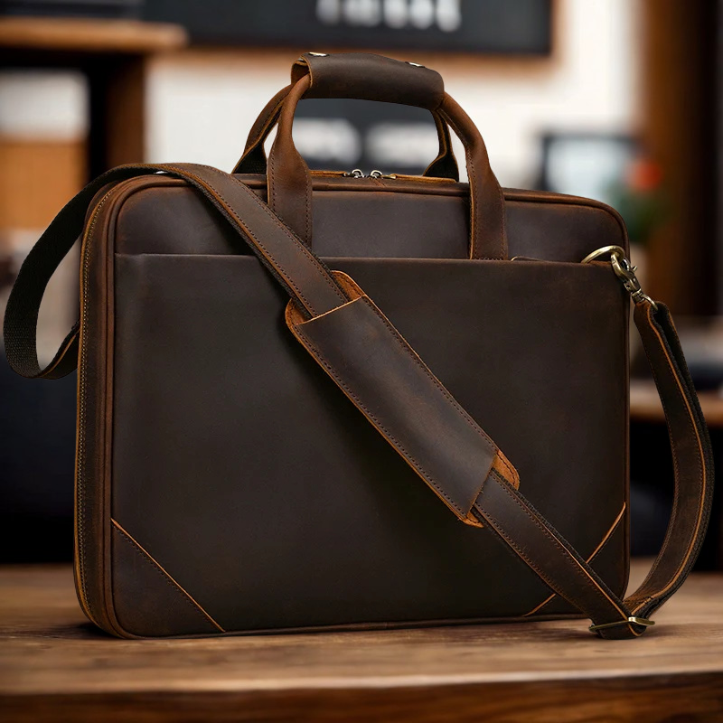 VALCORT™ Men's Genuine Leather Executive Briefcase - ARLUVI