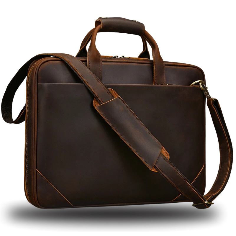 VALCORT™ Men's Genuine Leather Executive Briefcase - ARLUVI