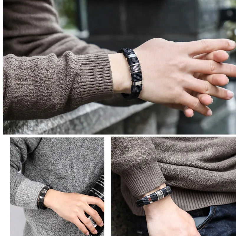 Braided leather bracelet - ARLUVI