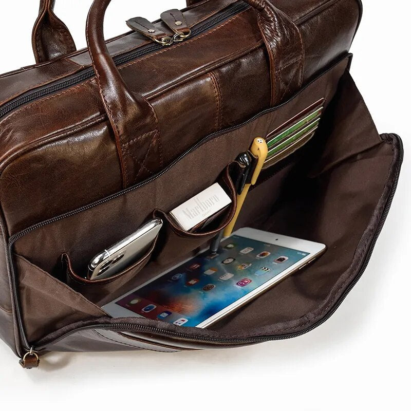 STRAVENOR™ Genuine Patent Leather Briefcase - ARLUVI