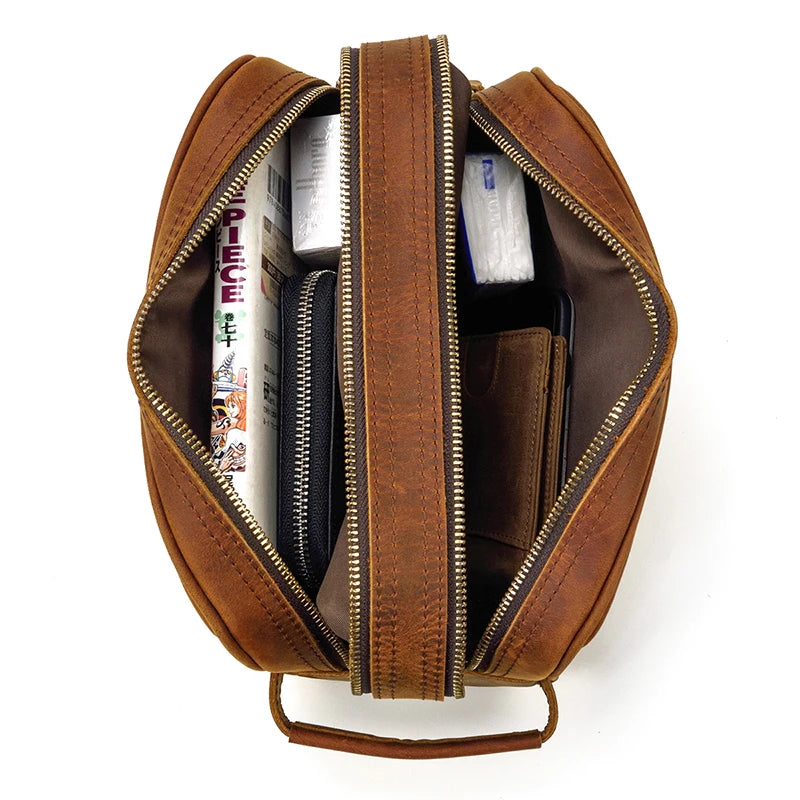 Tarnel™ Leather Toiletry Bag - ARLUVI