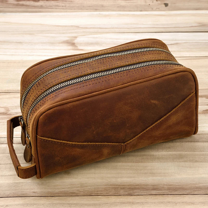 Tarnel™ Leather Toiletry Bag - ARLUVI