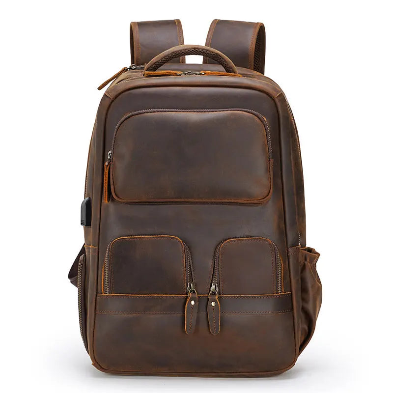 FLAVOR™ Genuine Leather 17" Laptop Backpack - ARLUVI