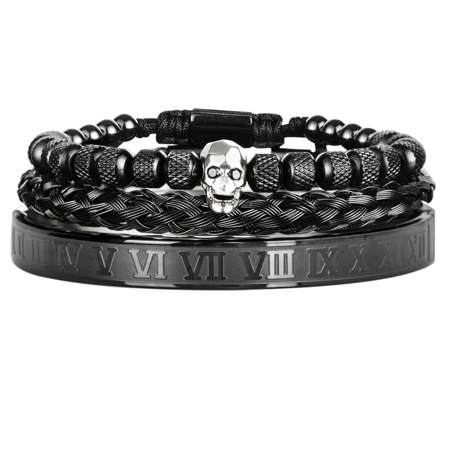 Bracelet Kit - Skull - JORNAVEL™ Stainless Steel (3 pieces) - ARLUVI
