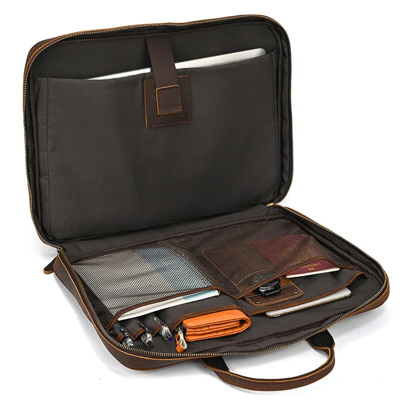 VALCORT™ Men's Genuine Leather Executive Briefcase - ARLUVI