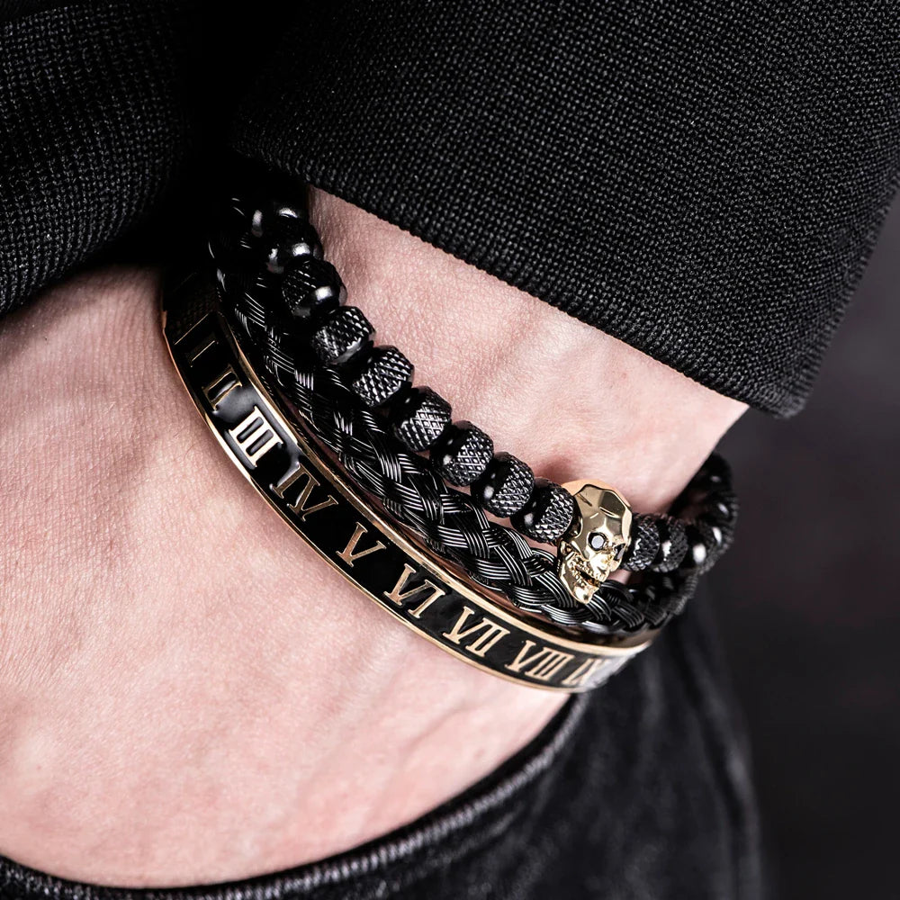 Bracelet Kit - Skull - JORNAVEL™ Stainless Steel (3 pieces) - ARLUVI