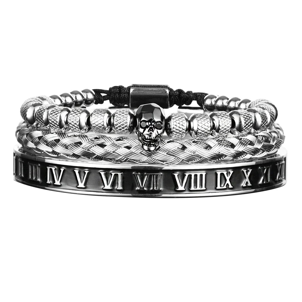 Bracelet Kit - Skull - JORNAVEL™ Stainless Steel (3 pieces) - ARLUVI