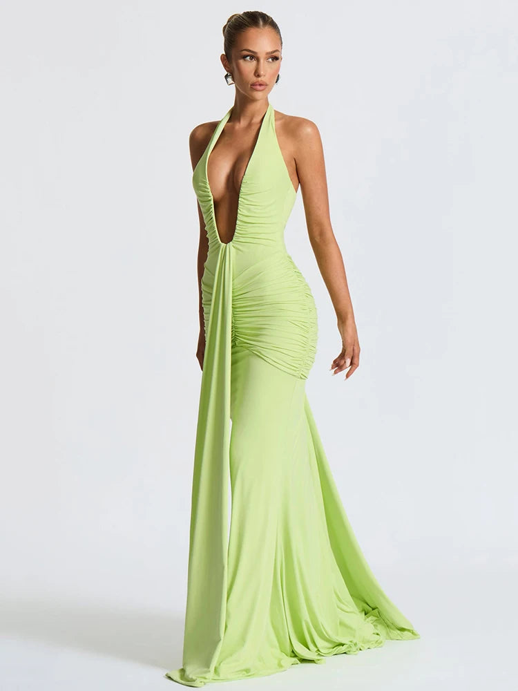 Kalyra Form™ Deep V-Neck Sleeveless Dress - ARLUVI