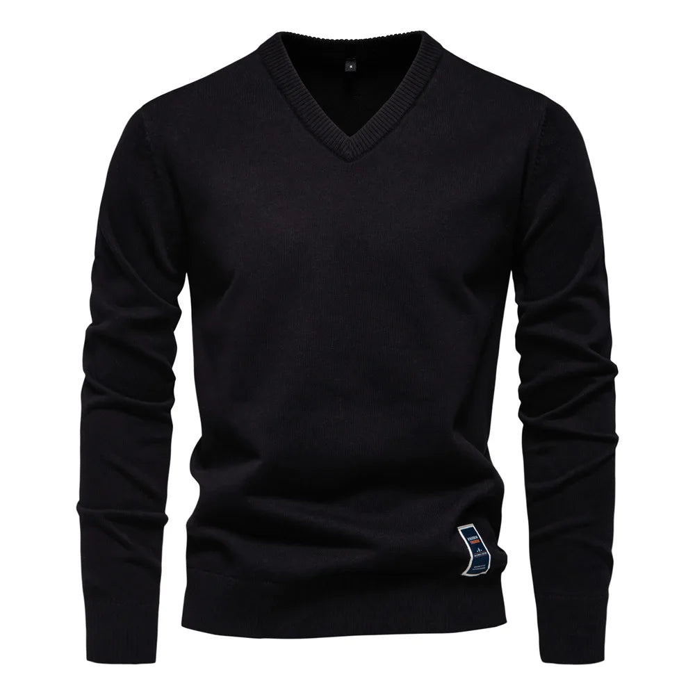 TREVORIN™ Cotton V-Neck Sweater - ARLUVI