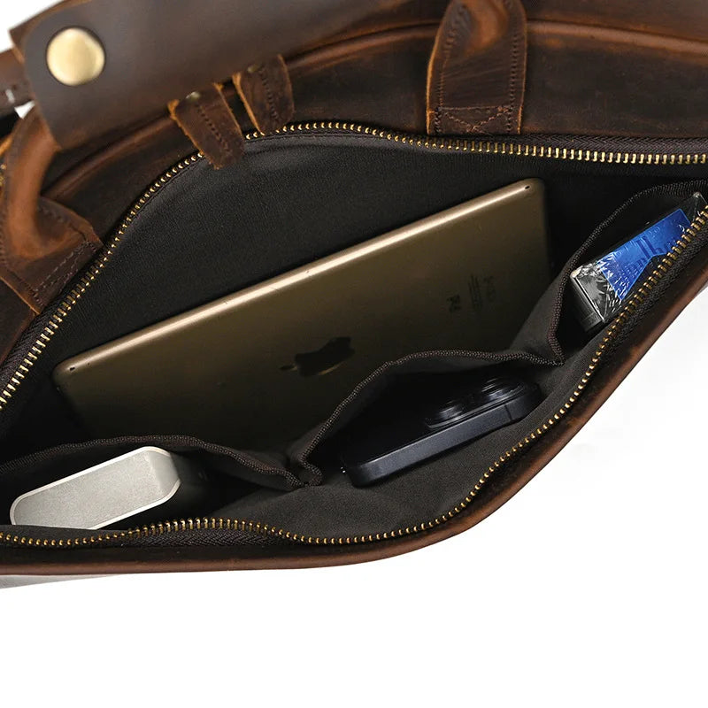 VALCORT™ Men's Genuine Leather Executive Briefcase - ARLUVI