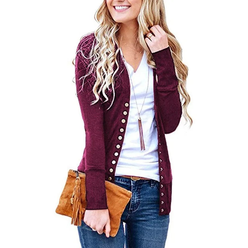 OREVINA™ V-Neck Cardigan - ARLUVI