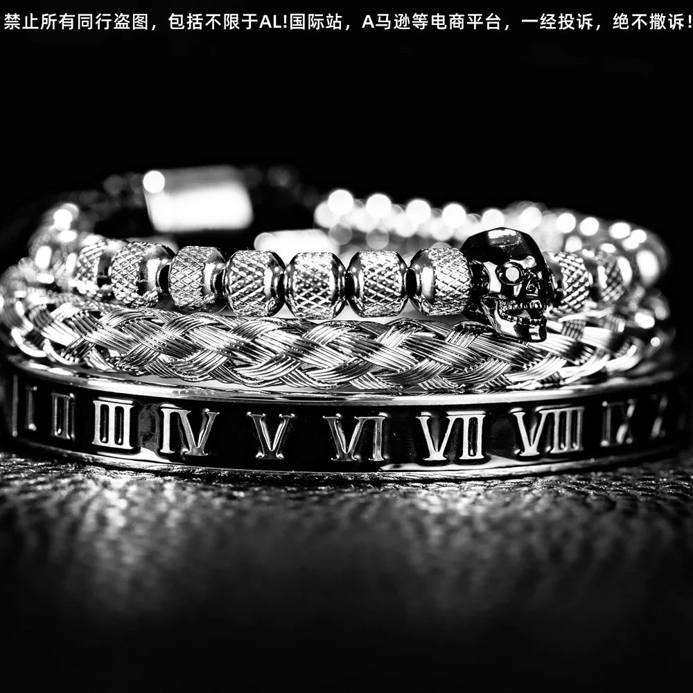 Bracelet Kit - Skull - JORNAVEL™ Stainless Steel (3 pieces) - ARLUVI