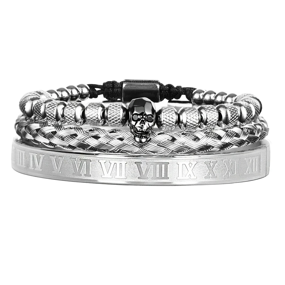 Bracelet Kit - Skull - JORNAVEL™ Stainless Steel (3 pieces) - ARLUVI