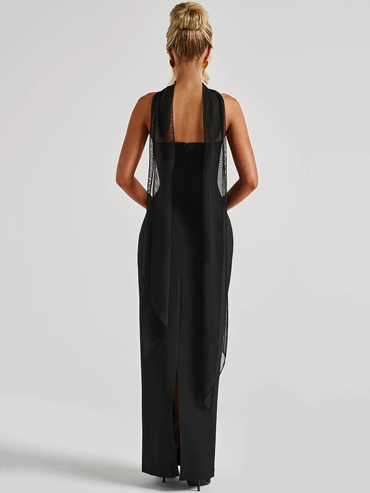 Orlina Night™ Long Strapless Scarf Neck Mozision - ARLUVI