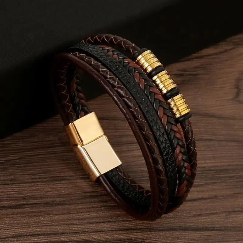 Punk Multi-Layer Leather Bracelet - ARLUVI