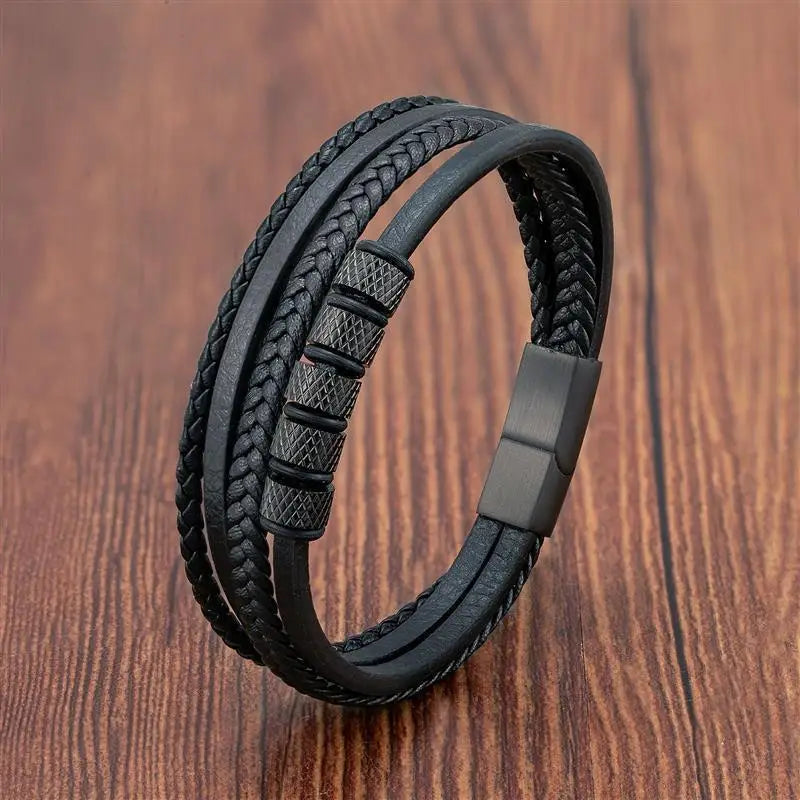 Punk Multi-Layer Leather Bracelet - ARLUVI