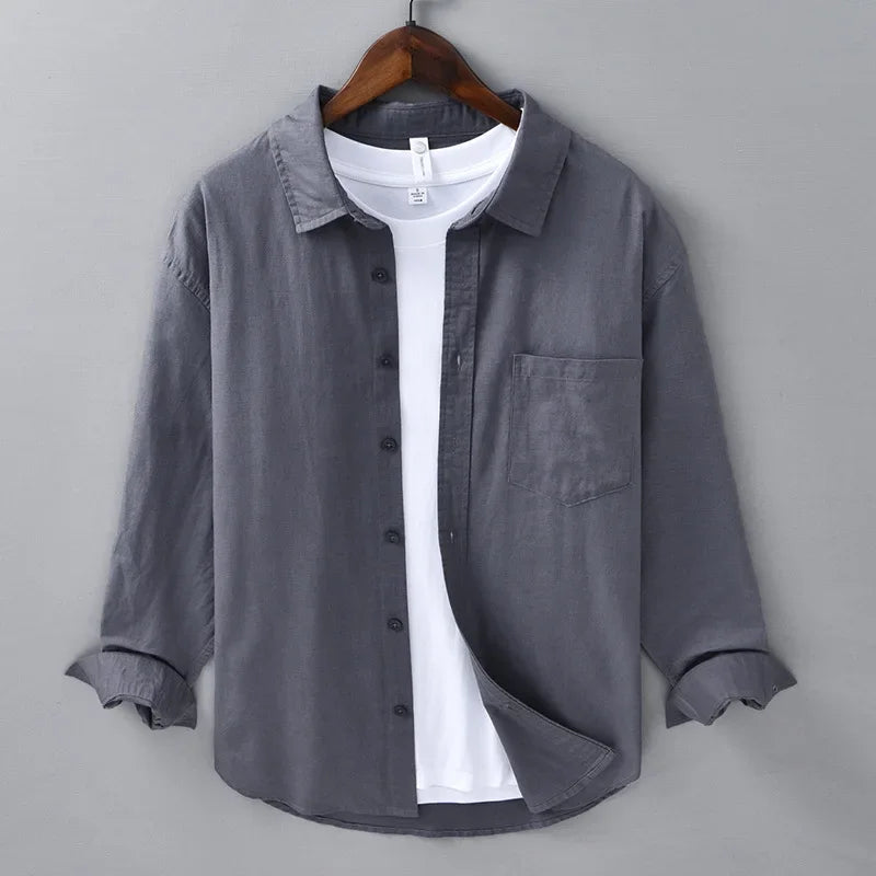CORVINOR™ Cotton and Linen Shirt - ARLUVI