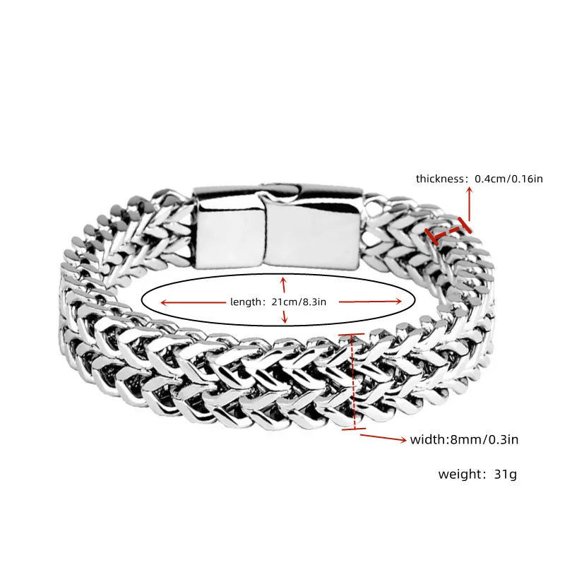 Steel Bracelet with Magnetic Buckle - ARLUVI
