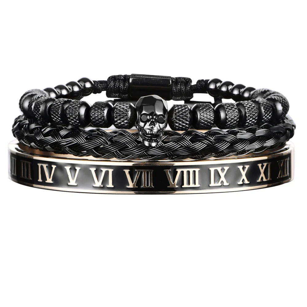 Bracelet Kit - Skull - JORNAVEL™ Stainless Steel (3 pieces) - ARLUVI