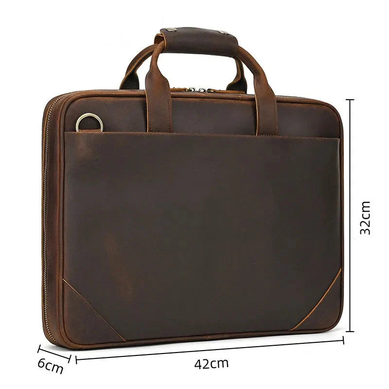 VALCORT™ Men's Genuine Leather Executive Briefcase - ARLUVI