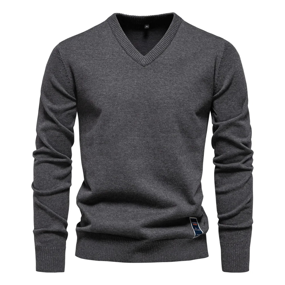 TREVORIN™ Cotton V-Neck Sweater - ARLUVI