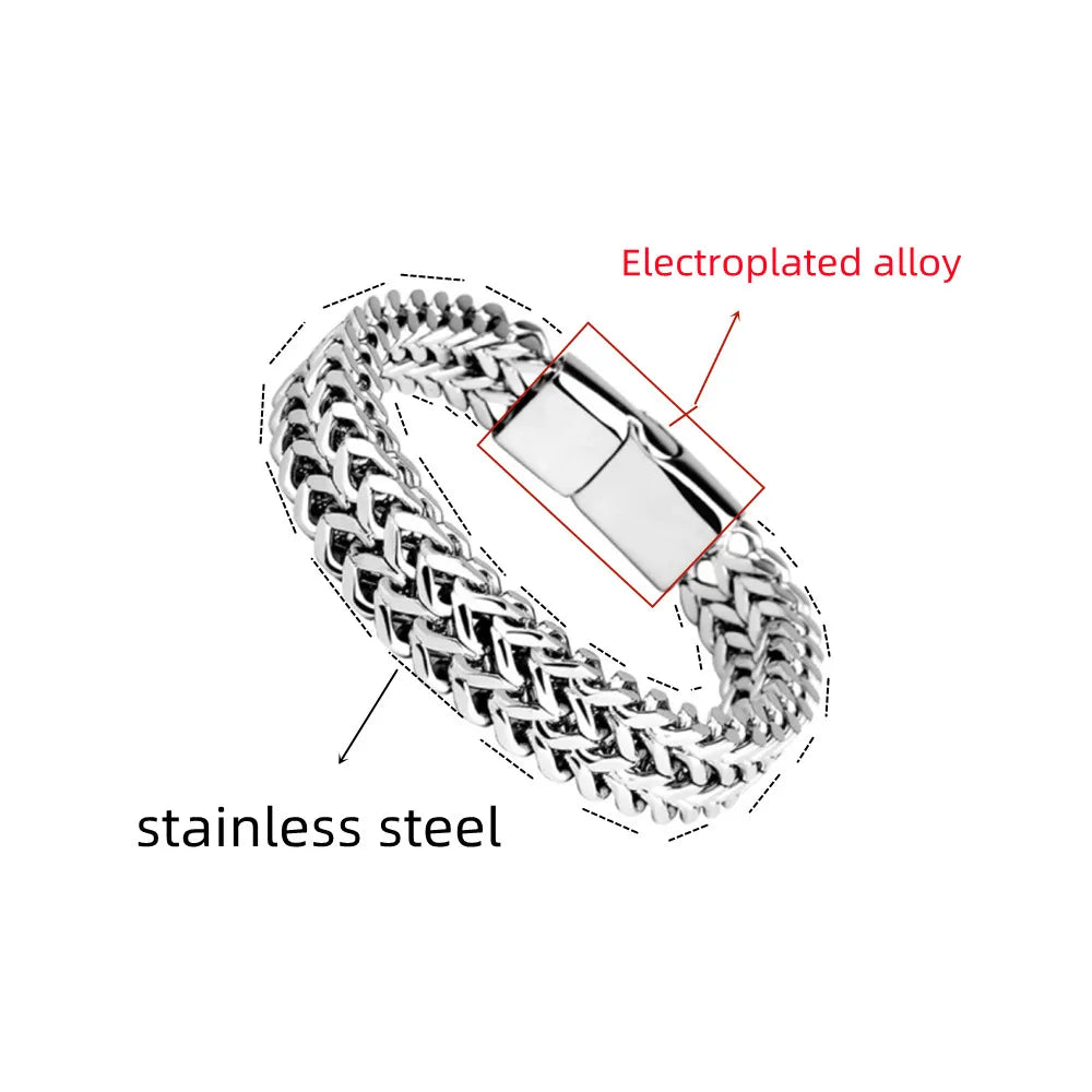 Steel Bracelet with Magnetic Buckle - ARLUVI