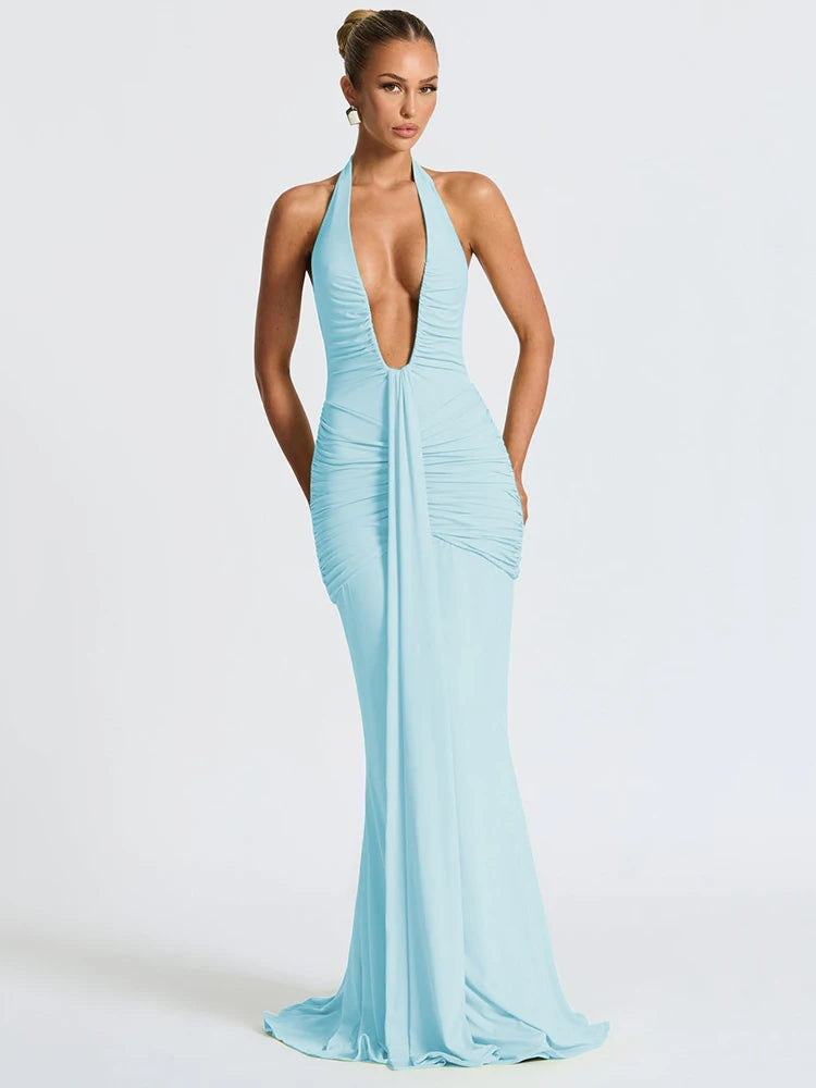 Kalyra Form™ Deep V-Neck Sleeveless Dress - ARLUVI