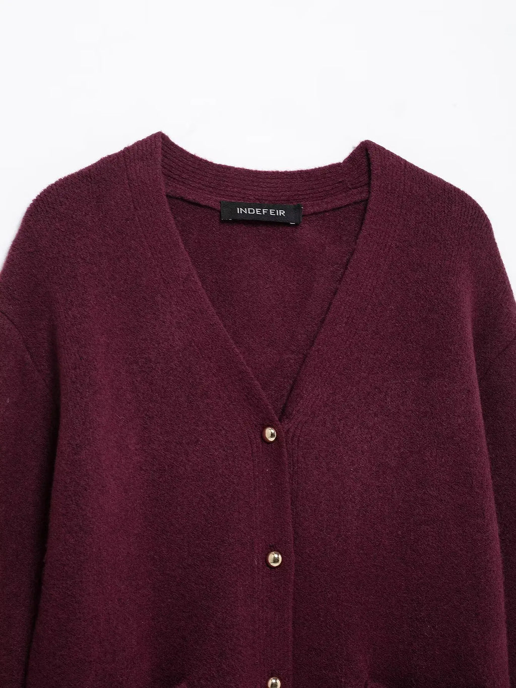 Wine red ISOLVIA™ V-neck cardigan