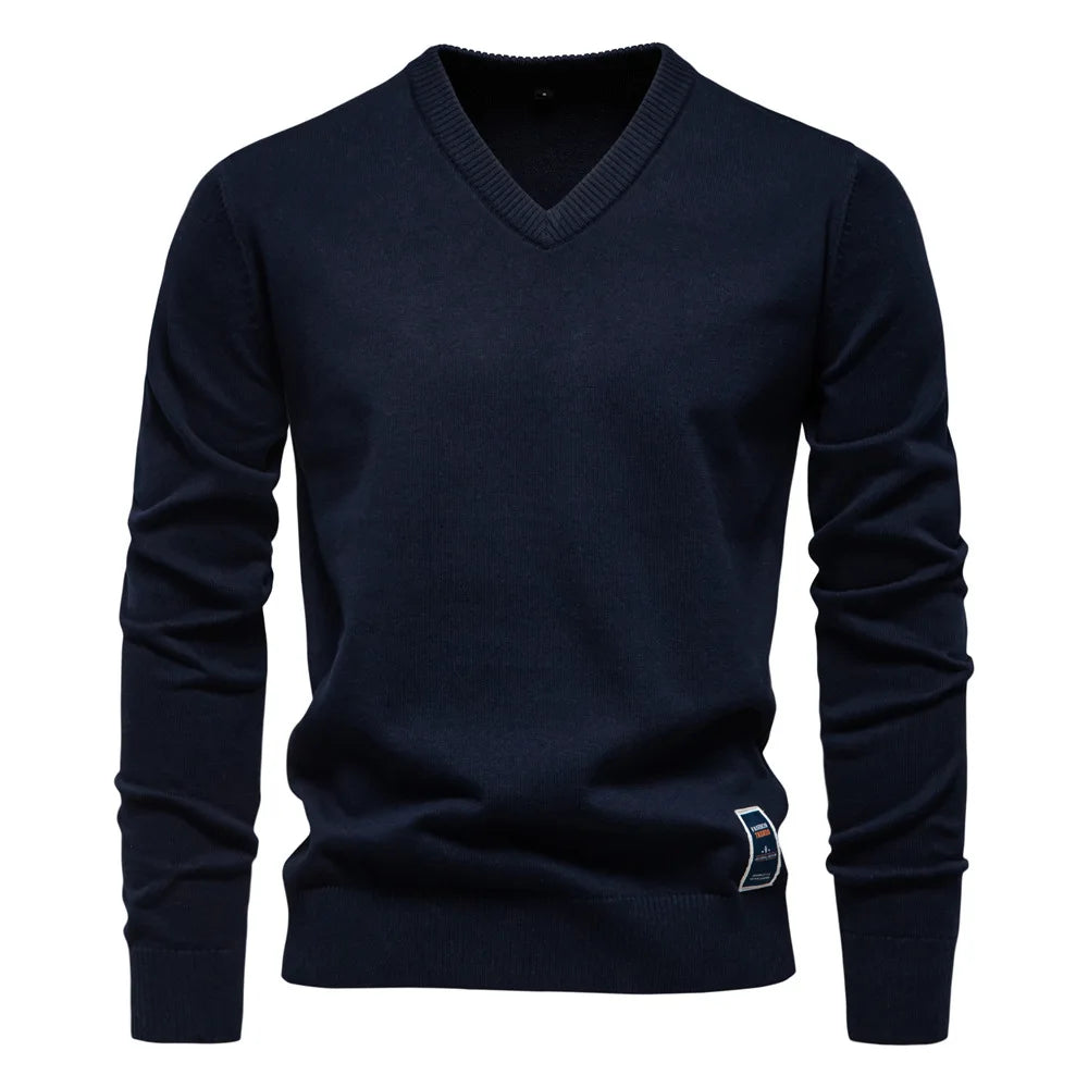 TREVORIN™ Cotton V-Neck Sweater - ARLUVI