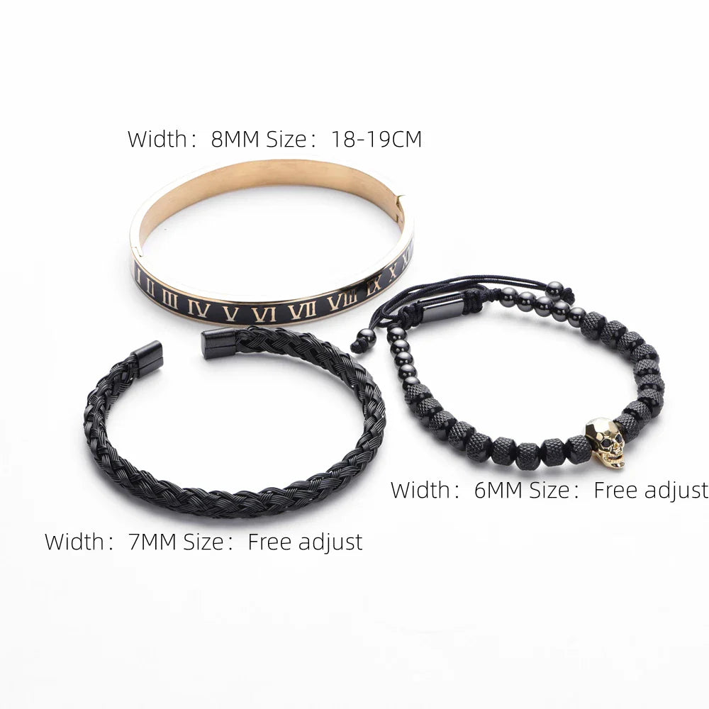 Bracelet Kit - Skull - JORNAVEL™ Stainless Steel (3 pieces) - ARLUVI