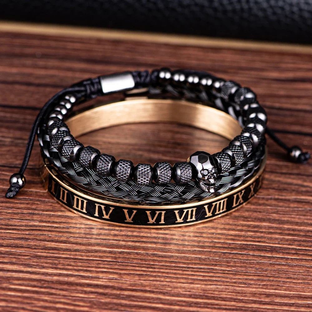 Bracelet Kit - Skull - JORNAVEL™ Stainless Steel (3 pieces) - ARLUVI