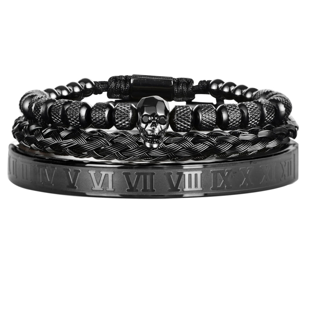 Bracelet Kit - Skull - JORNAVEL™ Stainless Steel (3 pieces) - ARLUVI