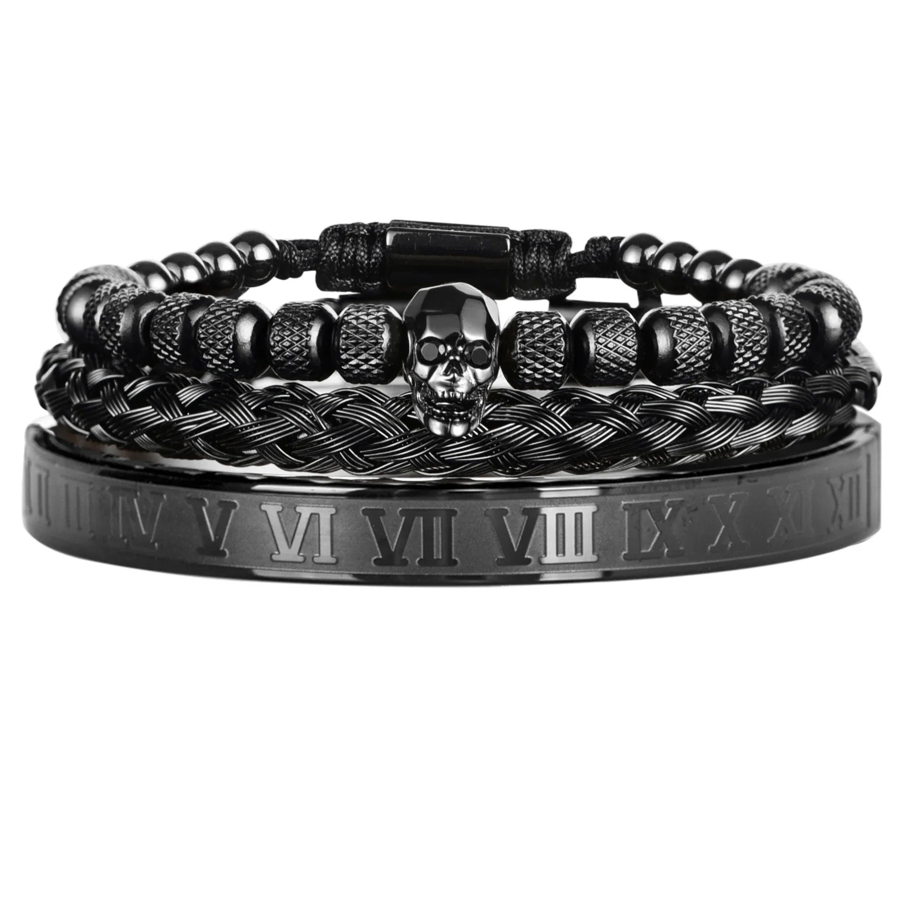 Bracelet Kit - Skull - JORNAVEL™ Stainless Steel (3 pieces) - ARLUVI