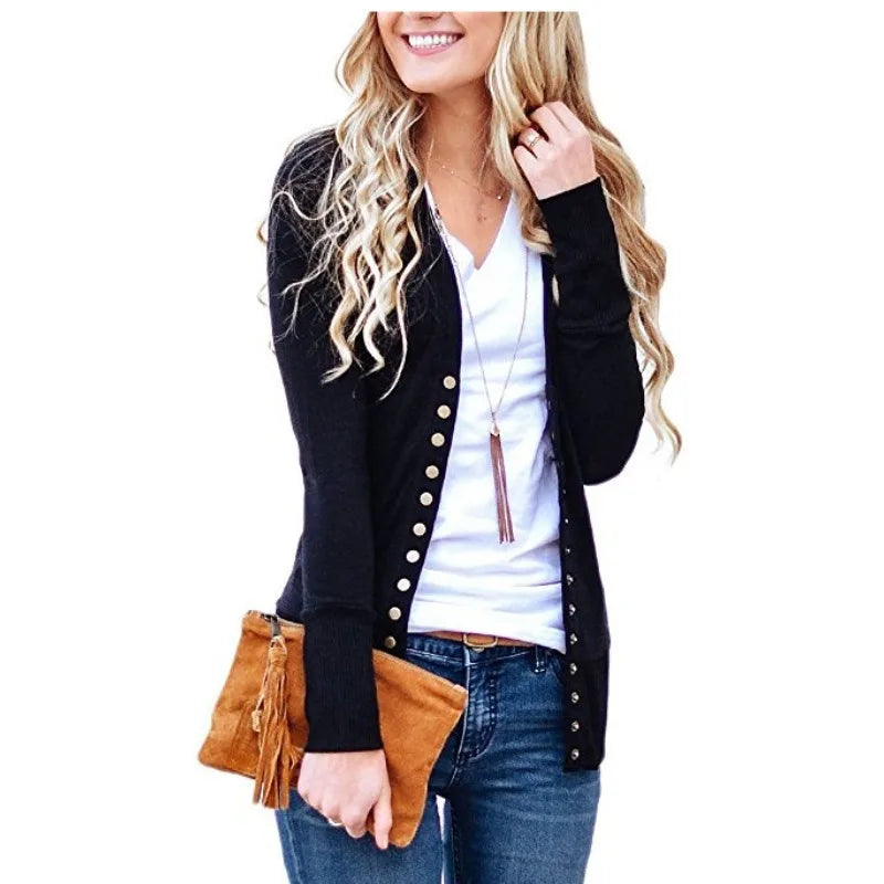 OREVINA™ V-Neck Cardigan - ARLUVI