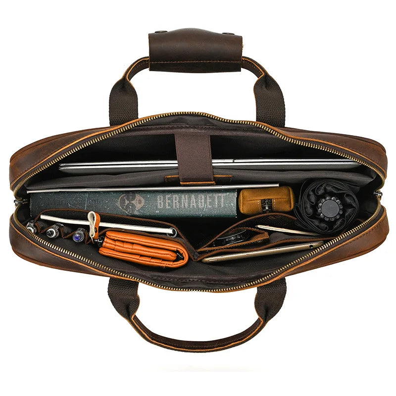 VALCORT™ Men's Genuine Leather Executive Briefcase - ARLUVI