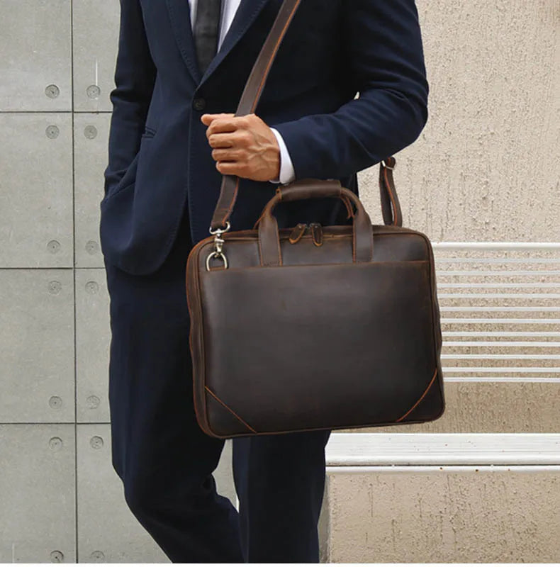 VALCORT™ Men's Genuine Leather Executive Briefcase - ARLUVI