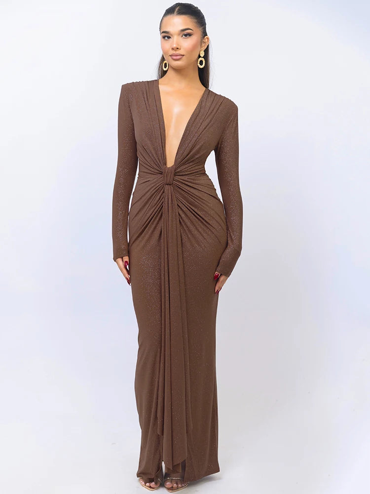 Dionara Bloom™ long fitted dress with cutouts - ARLUVI
